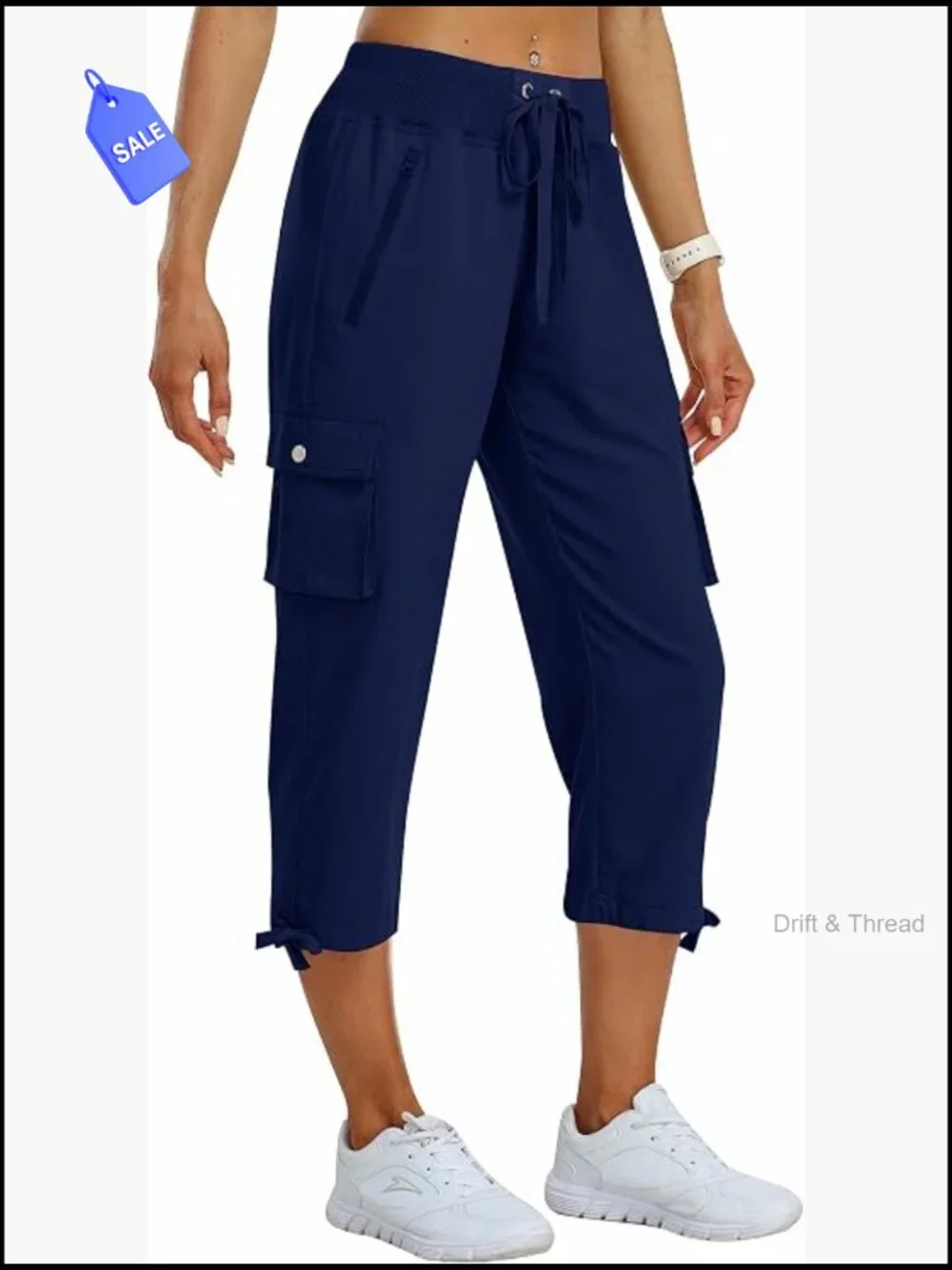 Women's Cargo Capris Pants Loose Fit Hiking Quick Dry Travel Pants